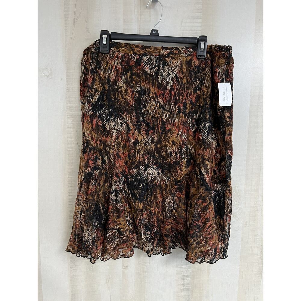 Christopher & Banks - Abstract Lace Overlay Skirt Lined - Petite XL - NWT